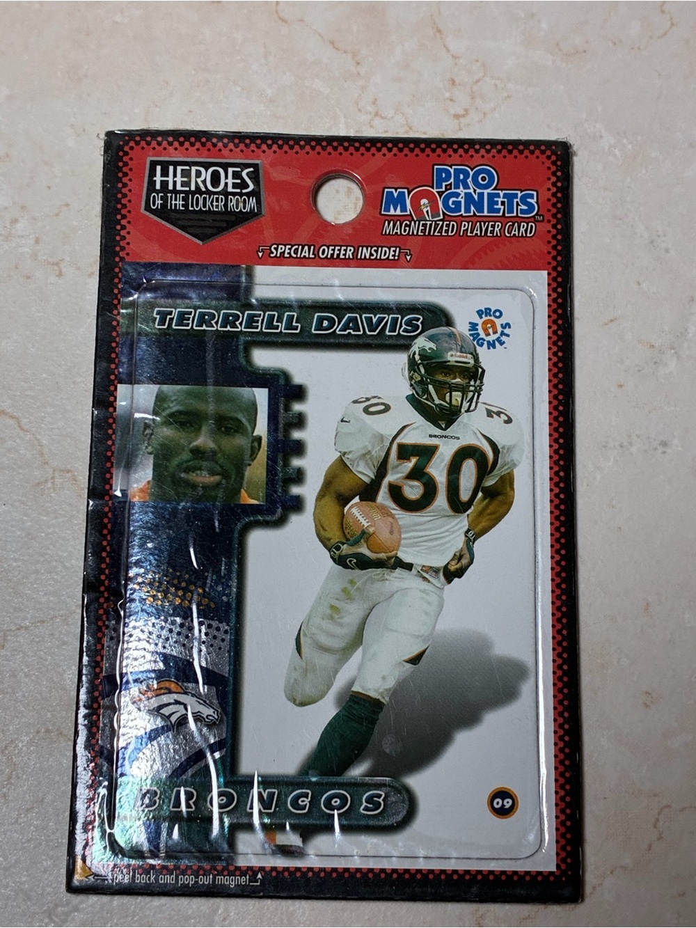 Terrell Davis Pro Magnets Player Card - #09